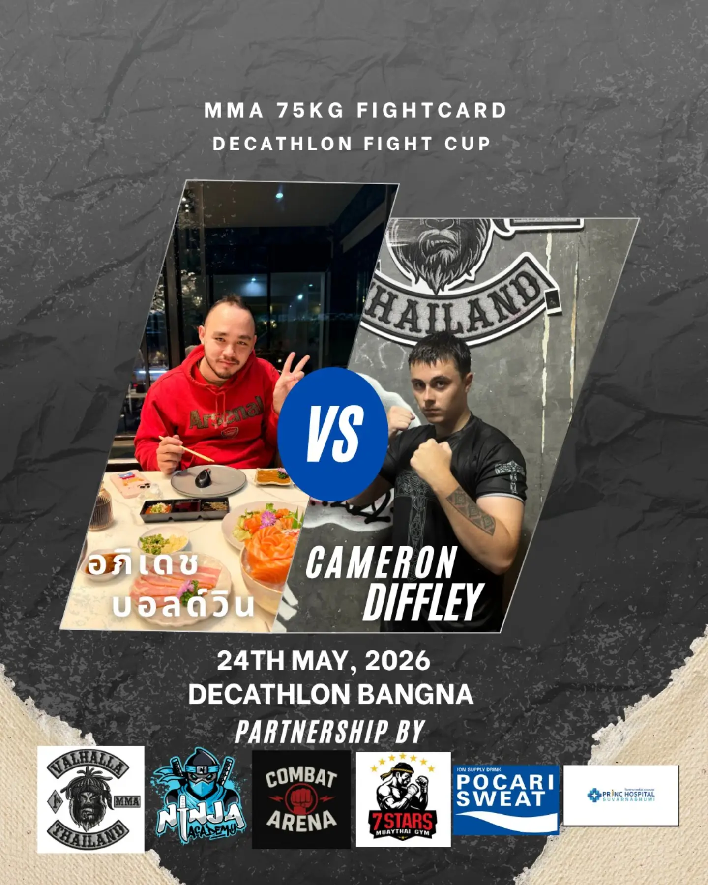 MMA 75kg bout Decathlon Fight cup 2026