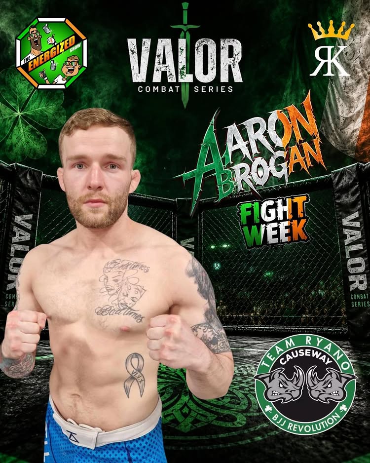 @arniebrogan ( @team_ryano_causeway ) returns in the Main Event at @valorcombatseries this Saturday in Belfast 👊🦏🇮🇪