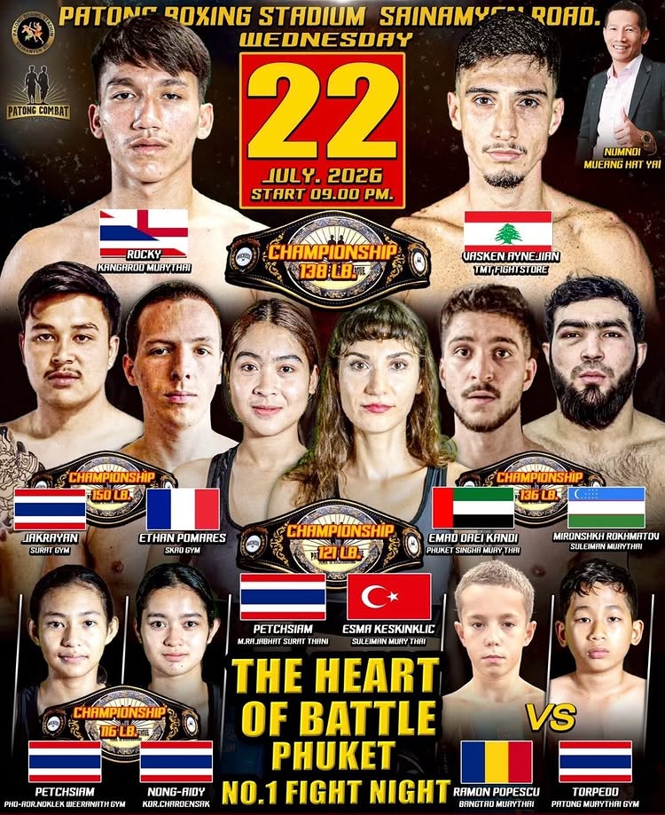 The spirit of Muay Thai comes alive with elite fighters from around the world competing for championship glory.