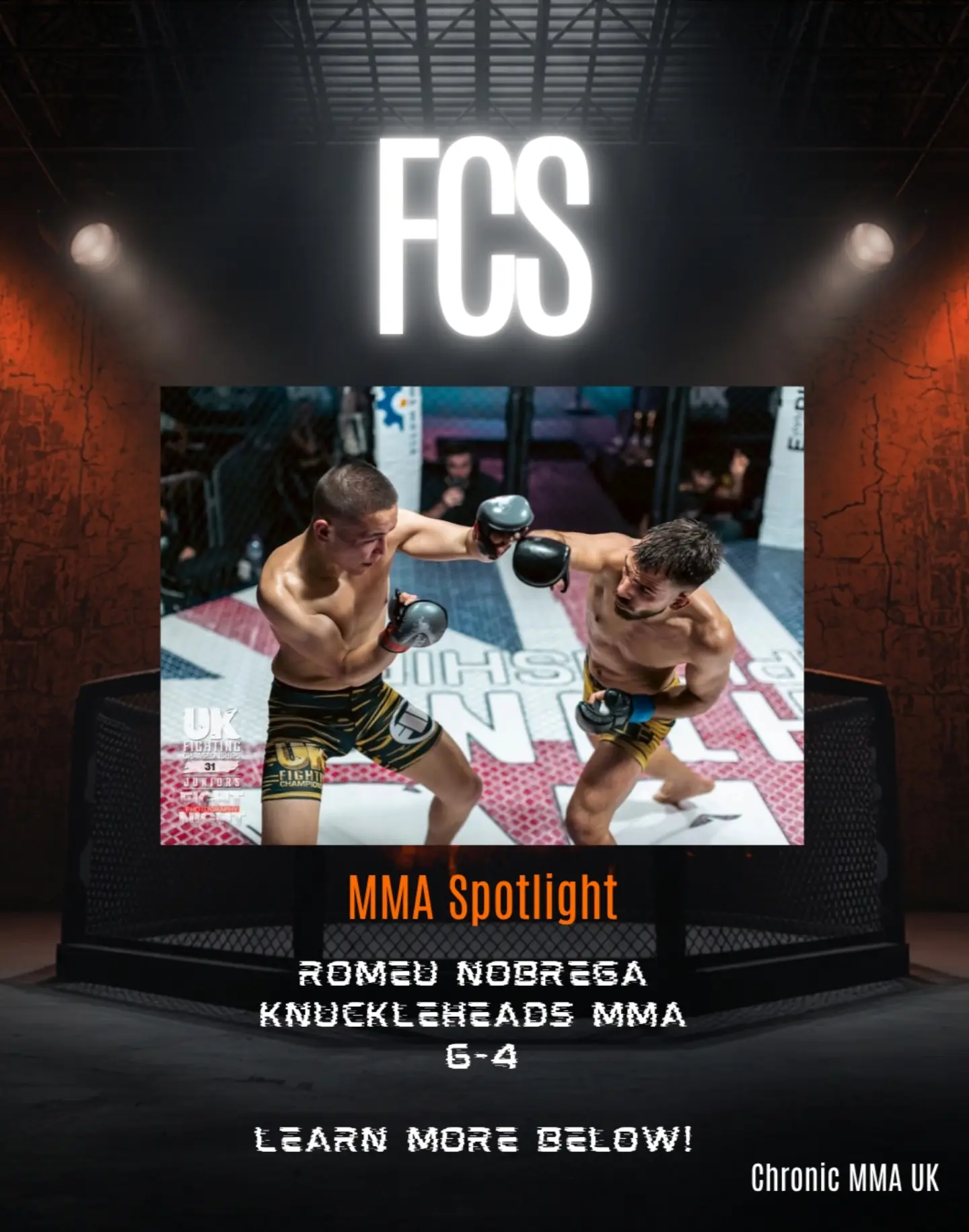 The second fighter on showcase from Madeira, Romeu Nobrega is the second bantamweight out of Knuckleheads to claim a title on the amateur UK scene.