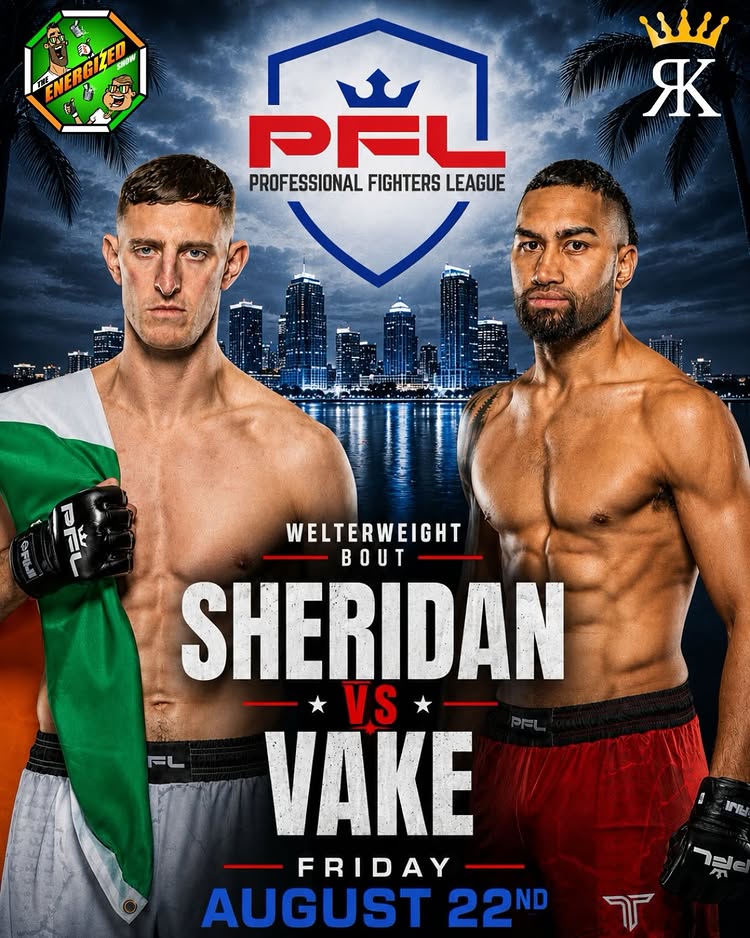 @eoinshero1 makes his U.S debut vs @james_vake at @pflmma in Tampa! This fight will take place on the Cris Cyborg retirement card