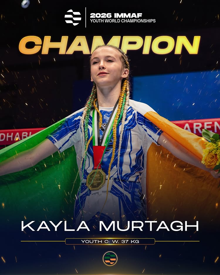 Kayla Murtagh 🇮🇪 claims Youth C 37kg gold for Ireland, maintaining her undefeated IMMAF record! 🔥
