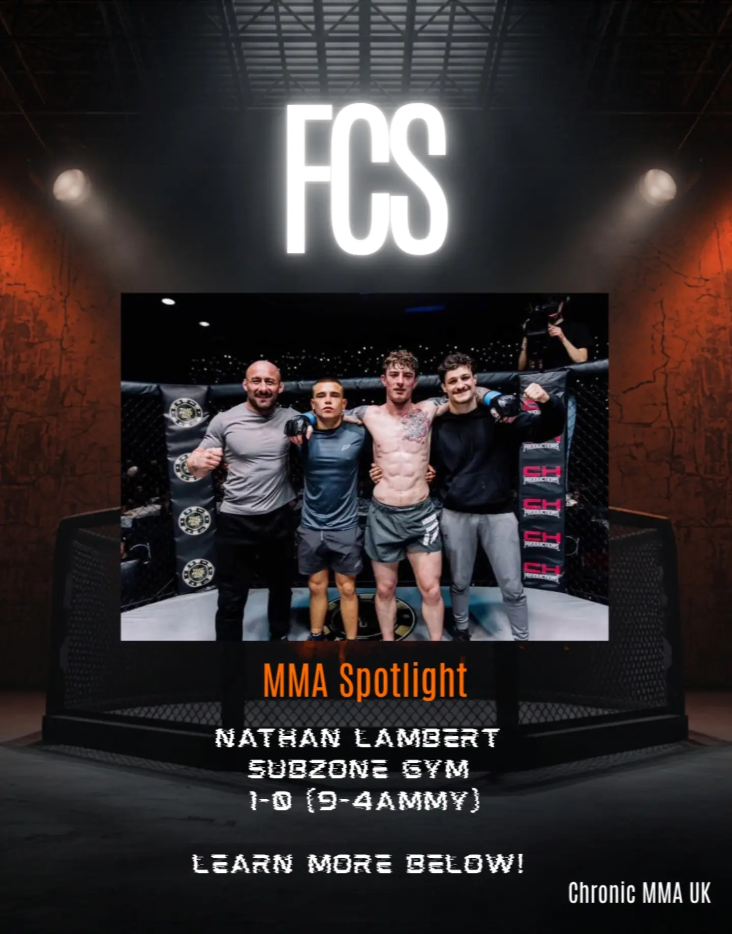 Nathan Lambert is from Bangor, North Wales, though he's recently moved to Chorley, where he now trains under Kam Atakuru at Subzone Fight Academy.