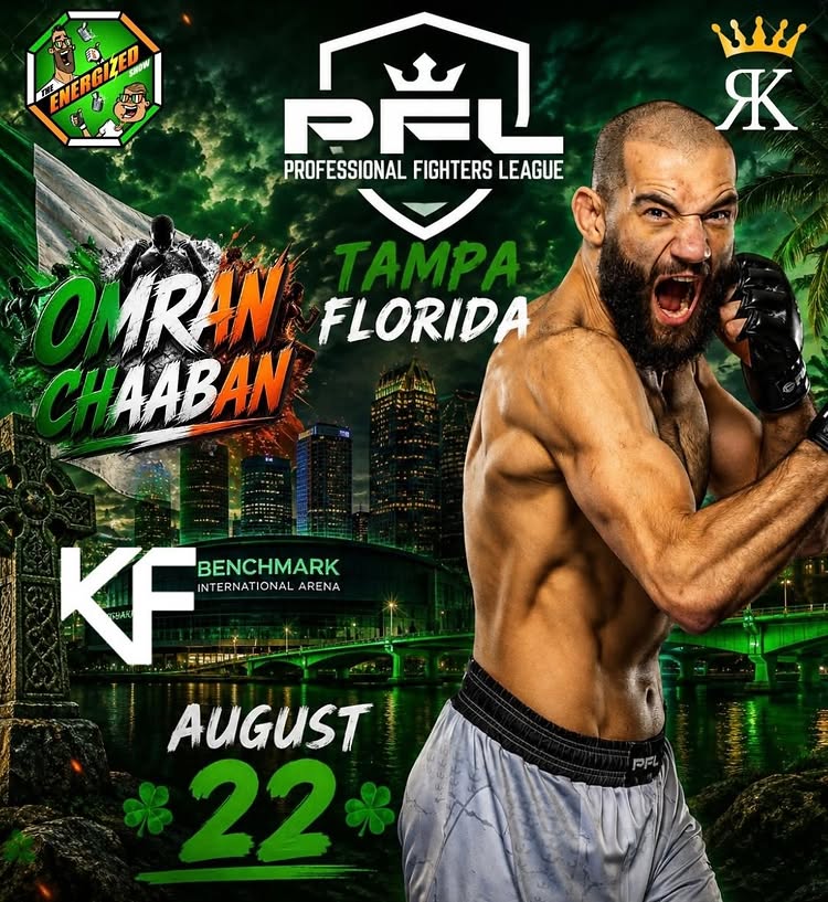 @chaabanjr ( @teamkfmartialarts ) returns at @pflmma Tampa this Saturday August 22nd 💯👊🇮🇪