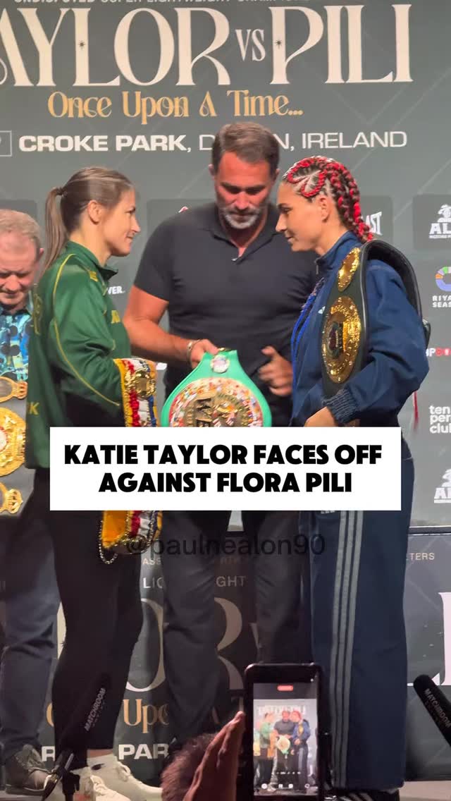 Face off as Katie Taylor comes face to face with Flora Pili.