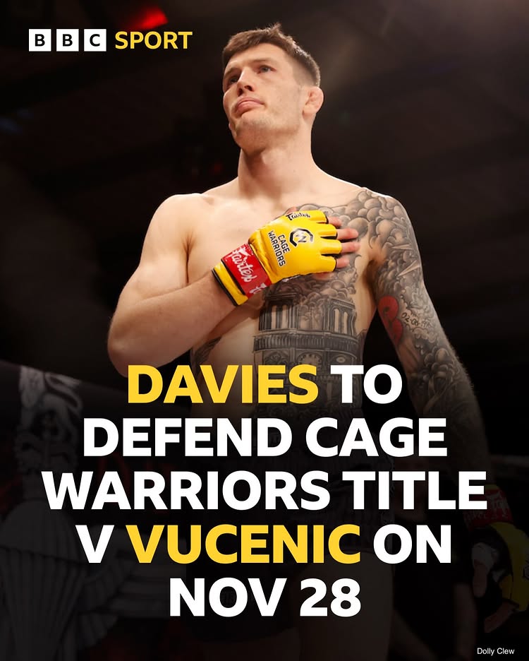 A massive night in Manchester 💪 Wrexham’s Ieuan Davies will make the first defence of his Cage Warriors lightweight title against former featherweight champion