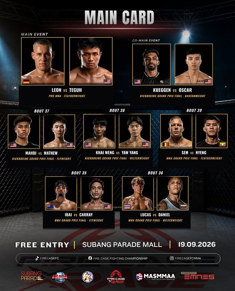 OFFICIAL FIGHT CARD
