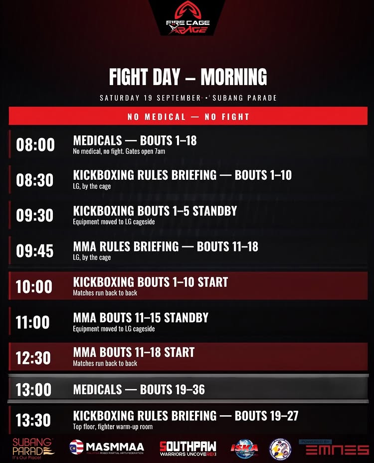 OFFICIAL EVENT SCHEDULE
