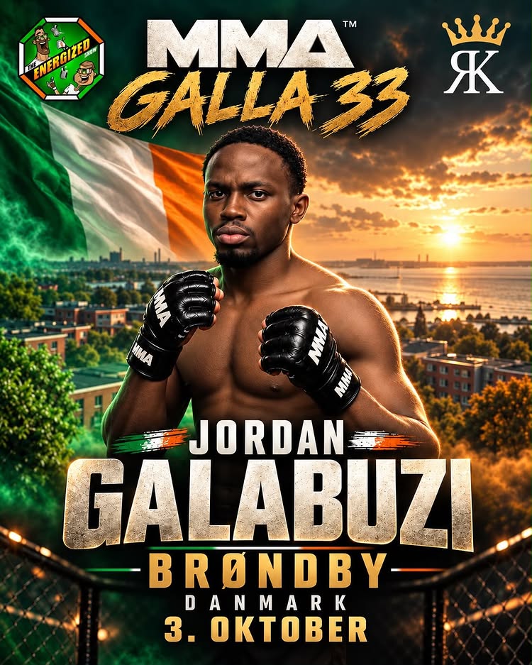 @__jordan__g__s ( @sbgireland ) returns to action tomorrow at @mmagalladk 33 in Denmark 👊