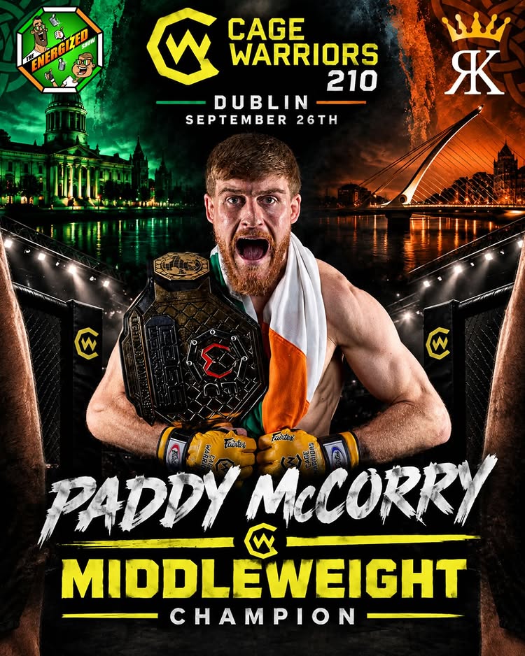 @paddy.mccorry Defends his @cagewarriors title in the same arena he won it this weekend ! #cagewarriors #cw210